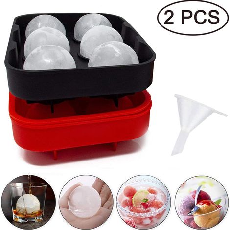 Moule À Glace Sphérique - Moule À Boules De Glace En Silicone Alimentaire - Pour Whisky Et Cocktails - 2 Pièces (1/5)