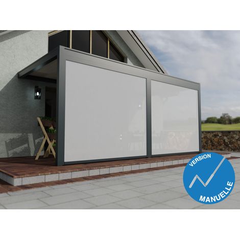 Stores Façade Zippés 6m Ahntracite Pour Pergola Bioclimatique O ORIAL Made in France (1/5)