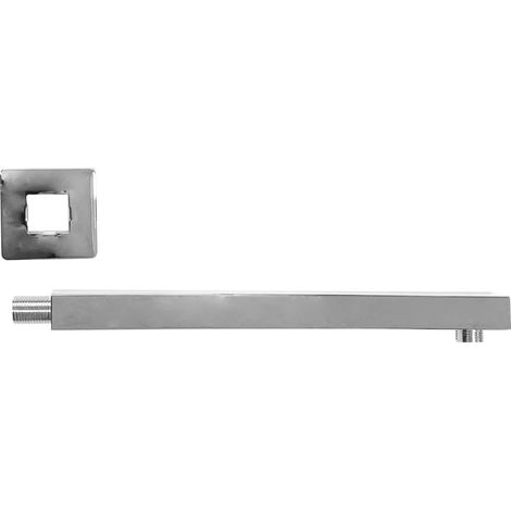 Braccio Doccia Quadro in Acciaio Cromato Modello Keos 1/2 Lunghezza 33 cm