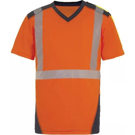 Tee-shirt Bali manches courtes classe II - T2S - Orange / marine - 3XL