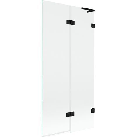 Mexen Lunar L paroi de baignoire 2 panneaux droite 90 x 150 cm, transparent, noir - 897L-090-100-70-00-P (1/5)