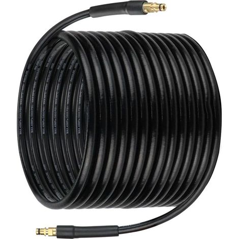 Tuyau de remplacement pour nettoyeur haute pression de 15 m compatible avec Karcher K2 K3 K4 K5 K6 K7 - Tuyau d'extension pour nettoyeur haute pression avec tuyau de nettoyage et connecteur rapide (1/5)