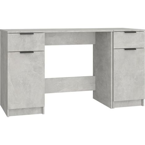 Maison Exclusive - Scrivania con Mobile Laterale Grigio Cemento Legno Multistrato