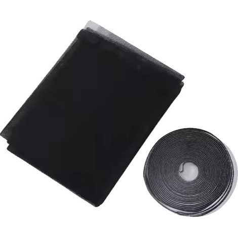 Mosquitera, autoadhesiva, protección contra insectos, negra-L, 1 paquete (1/2)