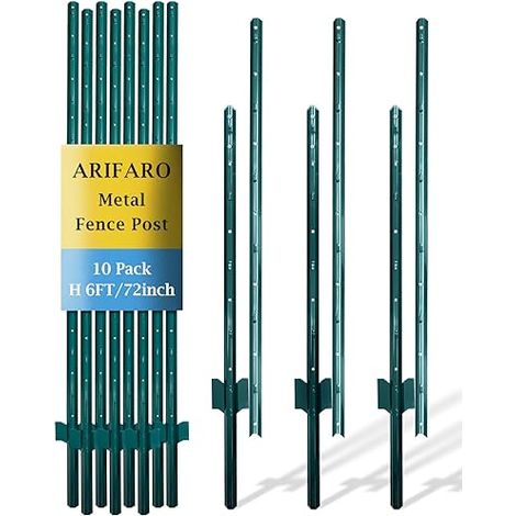 Metal Fence Posts, U Profile for Iron Wire Fence, Steel Yard Fence, Outdoor Iron Wire (1/5)