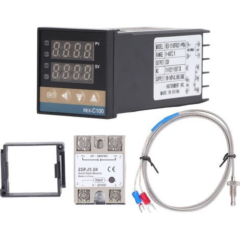 Kit de thermostat PID numérique étanche à haute précision haute précision REX C100 Contrôleur de température pour la ferme 100v - 240v 25a (1/5)