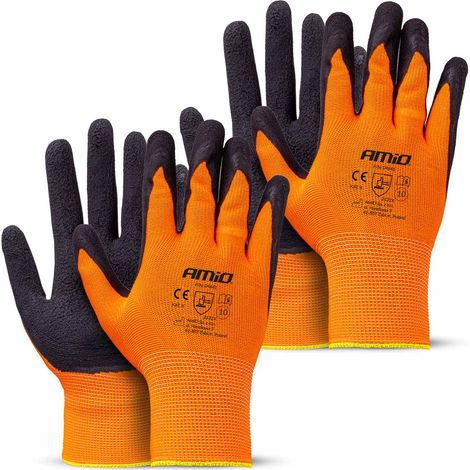 Polyester-Schutzhandschuhe mit Latex-Schaumbeschichtung, Größe 10, 2132X, 4 Stück. amio-04641 (1/5)