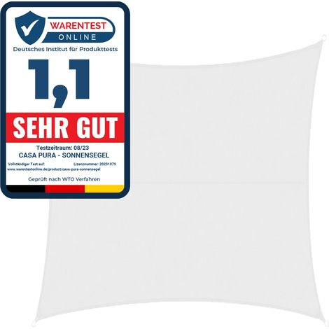 Wasserabweisendes Sonnensegel Weiß 3 x 3 m