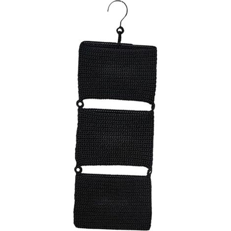 Panier Suspendu Mural en Corde Tressée Noire – Panier Décoratif Tressé pour Cuisine, Rangement Mural et Déco Bohème (1/5)