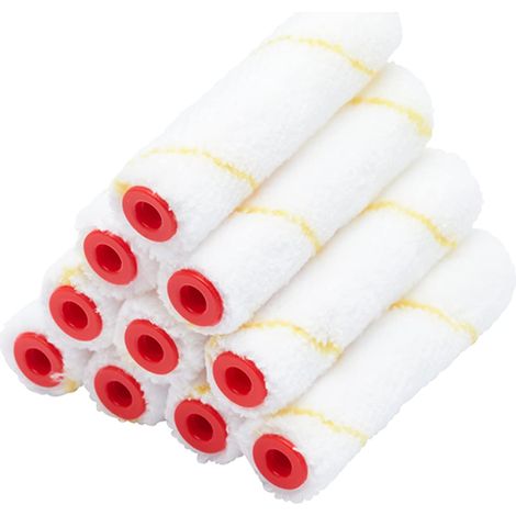 Lot de 10 mini-rouleaux microfibre 100 mm, sur mur, plafond (1/5)