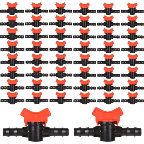 Lot de 50 Tuyau Vanne d'irrigation, Raccord Tuyau 16mm Robinet Plastique Jardin pour Système d'irrigation, 16 mm Vanne Tuyau Arrosage pour Rraccord Tuyau Arrosage Goutte à Goutte Jardin (1/5)