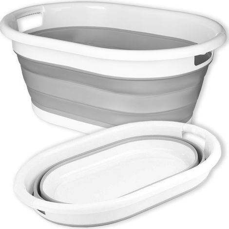 Bol ovalado plegable aida cm blanco-gris compacto 25L (1/5)