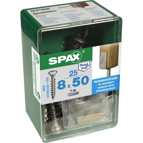 Spax Vite per terrazza acciaio inossidabile A2 , 8 x 50 mm , 25 Stk.