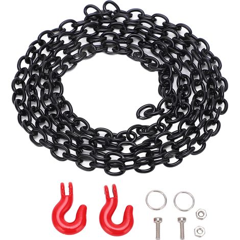 Crochet de remorquage métallique pour voiture RC, décoration chaîne pour véhicule tout-terrain radiocommandé, accessoire pour SCX10. (1/5)