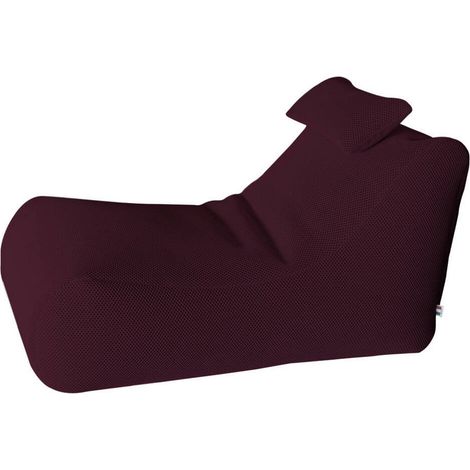 Dmora - Pouf hck, Mehrzwecksessel, Sitzsack, Hockerhocker, Made in Italy, 70x120 h65 cm, Bordeaux