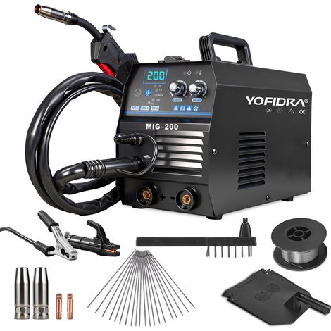 Saldatore DC Inverter, potenza tra 120A, Saldatrice MIG/TIG 220V, (diametro filo 0,8 mm-1,0 mm, diametro elettrodo 2,5 mm - 3,2 mm, spessore saldatura 0,5 mm - 12 mm) - nero