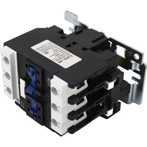 Contacteur CA 220 V triphasé (1 NO, 1 NF auxiliaire, 3 NO principal), montage sur rail, contacts argentés, contrôleur de moteur basse tension 40 A (1/5)