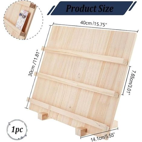 Présentoirs de Boucles D'Oreilles en Bois, 3 Couches Bijoux Présentoir Bois Porte-Carte Photos Porte-Carte de Visite Affichage avec Support de Base pour Domicile Magasin, 30x14.1x40 cm (1/4)