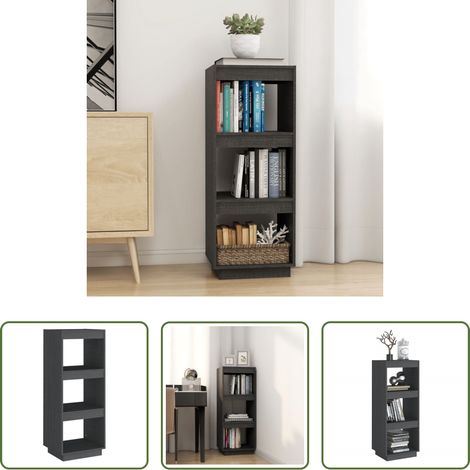 Étagère décorative - Bibliothèque/Séparateur de pièce gris 40x35x103 cm pin massif (1/5)