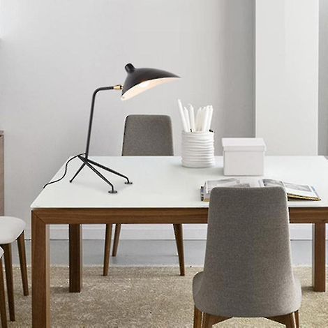 Lampe de table en fer forgé pour salon, chambre, bureau, lampe de lecture E27, lampe de chevet (noire) (1/3)