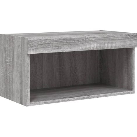 Mobile TV multimediale scaffale TV credenza TV sala da pranzo soggiorno camera da letto con luci LED sonoma 60 x 30 x 30 cm grigio 020026826