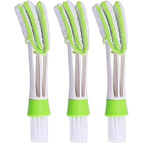 Mini brosse de nettoyage pour grilles d'aération de climatisation automobile, lot de 3, adaptée au nettoyage des claviers, vitres de voiture, feuilles, stores, volets roulants, verre, ventilateurs, et