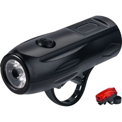 Kit lumineux avant/arrière vélo LED haute luminosité étanche, phare avant + feu arrière de sécurité, ensemble éclairage VTT (1/5)