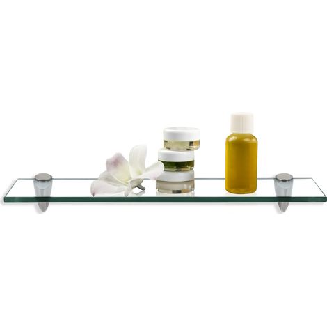 Mensola da parete in vetro 50 x 10 cm x 8 mm Trasparente Per cucine e bagni (1/5)