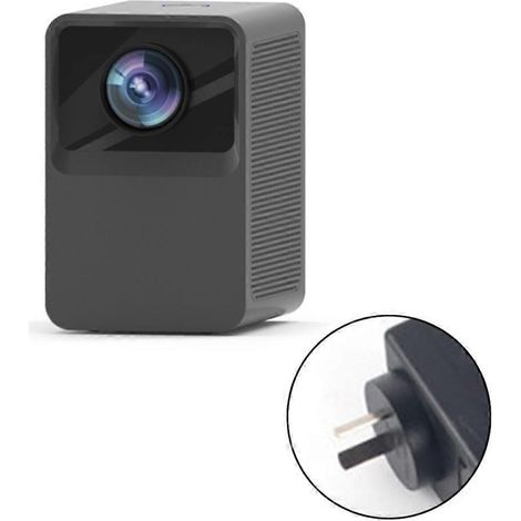 Tragbarer 1080p-Outdoor-Filmprojektor für TV-Box, Stick, DVD-Player – Australischer Stecker – Schwarz