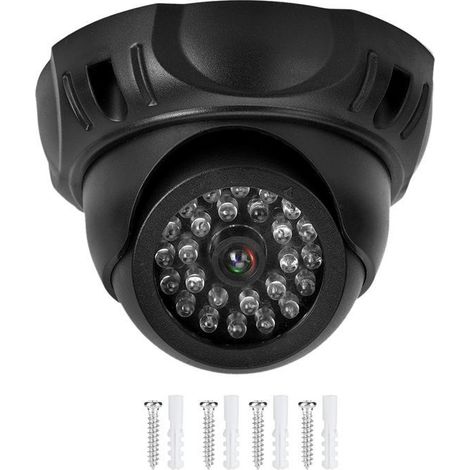 Fausse caméra de surveillance dôme – Caméra factice avec LED – Simulation de sécurité (1/4)