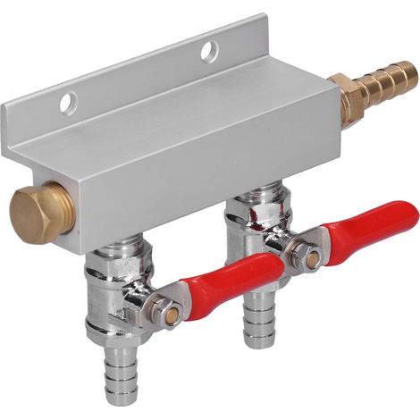 Distributeur CO2 2 voies pour bière, manifold gaz avec clapets anti-retour intégrés 5/16 pouce, régulateur de pression pour fût, accessoire tirage pression. (1/5)