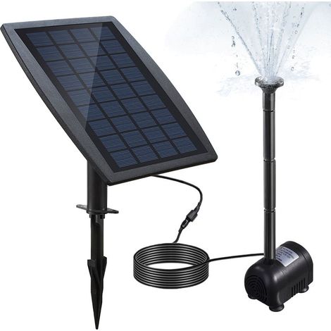 Zoternen – Pompe solaire 9V 2,5W 200L/H – Économie d'eau – Hauteur de refoulement max 70cm – Pour bain d'oiseaux, aquarium, étang, jardin (1/5)