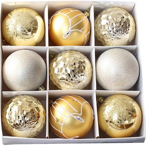Bruchsichere Weihnachtskugeln, funkelnder Hängeschmuck für die Feiertage, elegante Fensterdekoration für die Weihnachtszeit, Gold (1/5)