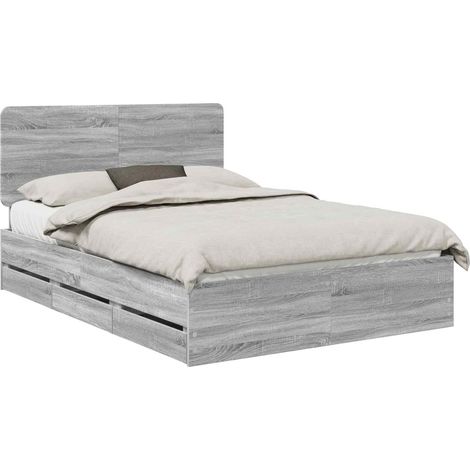 Maison Exclusive - Struttura del letto con cassetto Grigio Sonoma 160 x 200 cm (1/5)