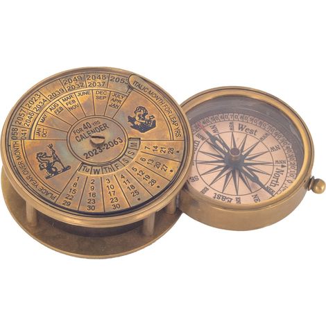 Bussola in ottone con coperchio calendario di 40 anni 6,5 cm (1/5)