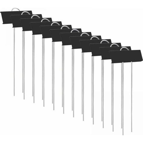Pflanzenetiketten – 12er-Pack rostfreie Metallstecker für Garten und Baumschule – Ideal zum Beschriften von Blumen, Gemüse und Saatgut (Schwarz)