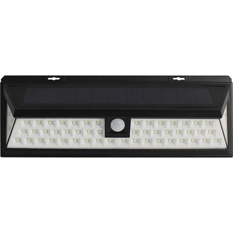 Proiettore a energia solare 54 LED con rilevatore di movimento 500 Lumen Nero - DORIA