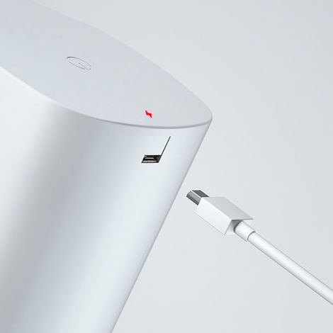 Dispensador automático de jabón en espuma sin contacto con sensor infrarrojo, diseño vertical y transparente, carcasa de ABS blanco, capacidad de 350 ml, alimentación USB y batería de litio 18650. (1/5)