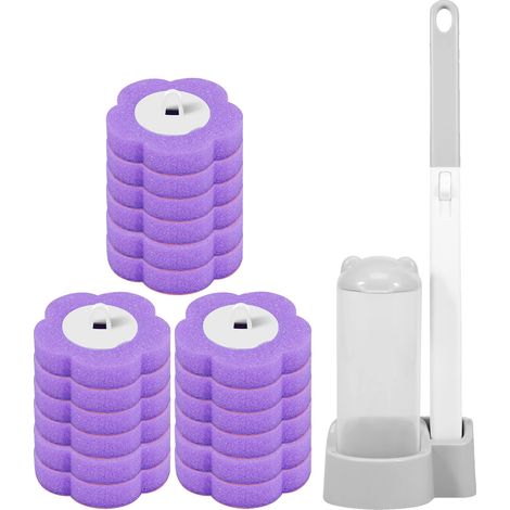 Scopa per WC, design monouso, manico ergonomico, 1 grigio, testina da 18 pollici (1/2)