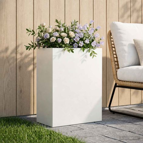 vidaXL Macetero de Jardín Blanco 40 x 20 x 40 cm (1/5)