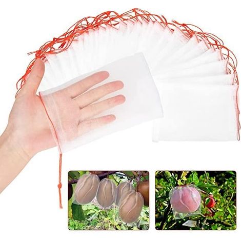 100 Stück Nylon-Fruchtschutznetze - Gartensäcke für Trauben 10x15cm