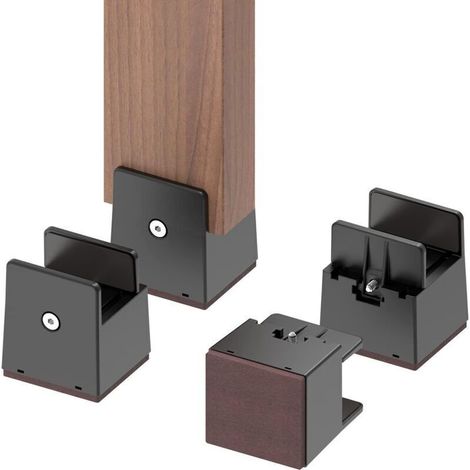 Rehausseurs de lit et de Meubles réglables avec Pince à vis, 4Pcs rehausseurs de lit réglables de 5 cm, Heavy Duty Tables de canapé Rehausseurs de Chaise (1/4)