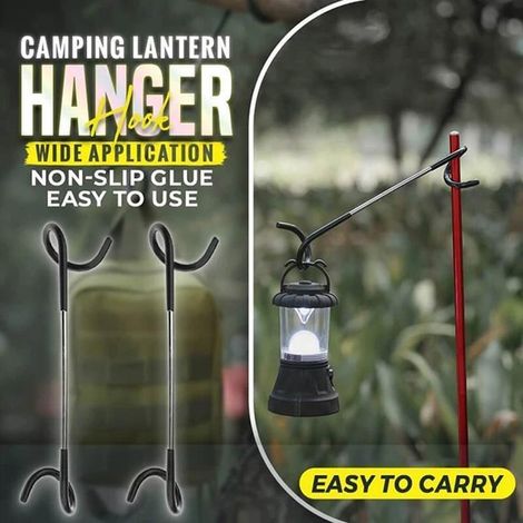 Crochet de suspension pour lanterne de camping, support pour lampe lanterne d'extérieur à fixer sur un poteau de tente, idéal pour la pêche, le camping et les voyages. (1/5)