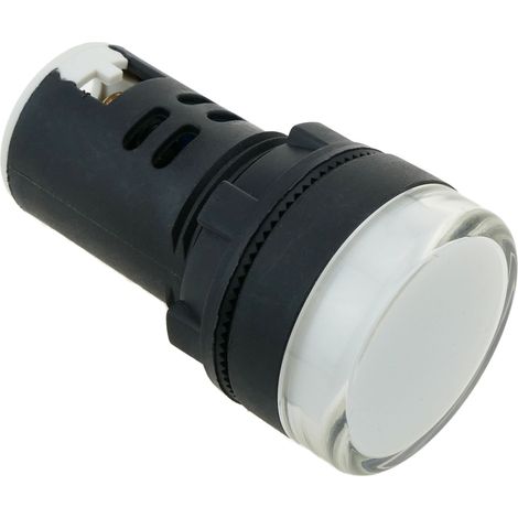 BeMatik - Luz piloto LED de 22 mm para paneles de control 220 VAC blanco