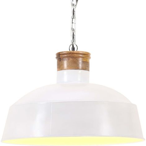Hängelampe Industriestil 58 cm Weiß E27