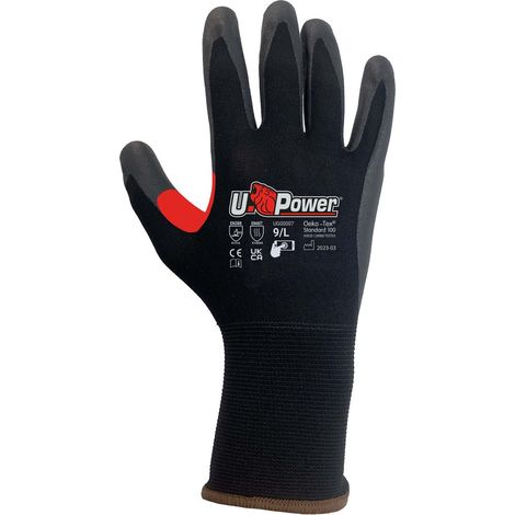 U-Power Flynt Guanti Lavoro Antinfortunistica Nylon Touchscreen Nero Rosso 11/XXL (1/2)