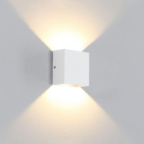 Square White 6W LED Wall Light – Warm White 3000K, Non-Dimmable (1/5)