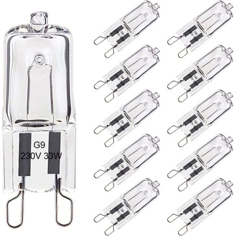 YMYNY Lot de 10 Ampoule G9 33W Blanc Chaud, Halogène G9 Pour Four Tolérance de 300°C, G9 Ampoules Capsule Filament 420LM 230V (1/4)