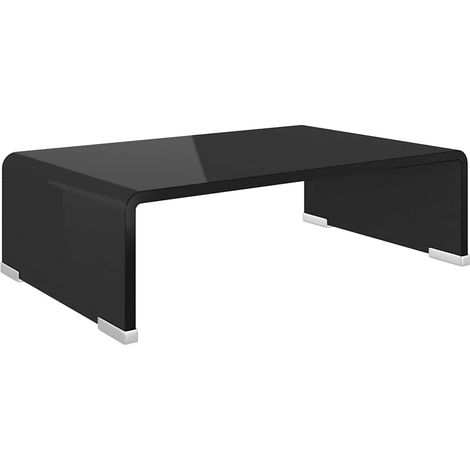 Mobile TV Armadietto TV Mobile/Rialzo Porta TV in Vetro Nero 40x25x11 cm (1/5)