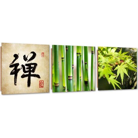 Quadro deco panel 3 parti, Asia verde - 90x30 (1/5)
